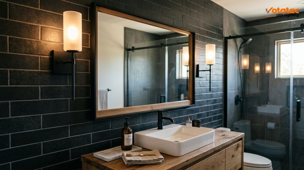 Matte Black Bathroom Wall Sconces